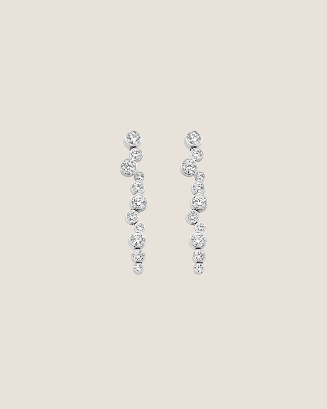 Earrings with stones in silver. Like drops. Timeless design.